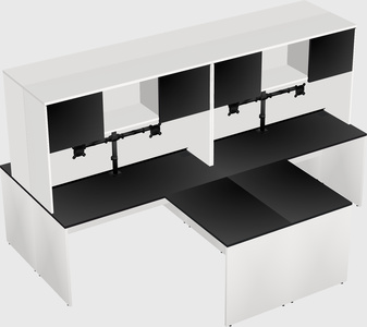 Quad l-shaped office desks