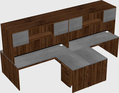 Quad l-shaped office desks