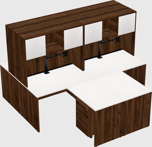 Quad l-shaped office desks