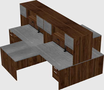 Quad l-shaped office desks