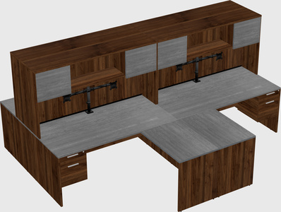 Quad l-shaped office desks