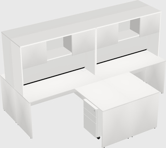 Quad l-shaped office desks