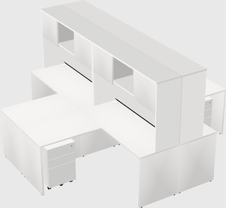 Quad l-shaped office desks
