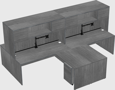 Quad l-shaped office desks