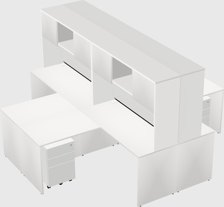 Quad l-shaped office desks