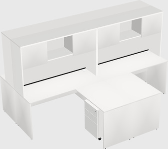 Quad l-shaped office desks