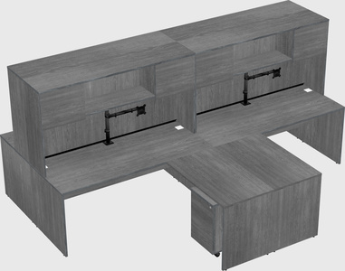 Quad l-shaped office desks