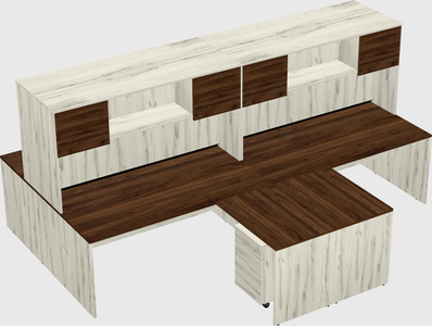 Quad l-shaped office desks