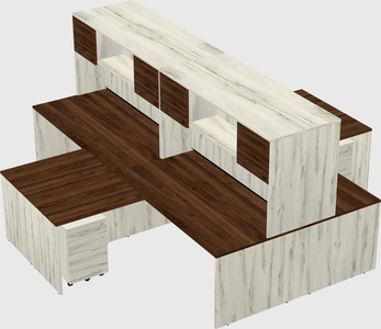 Quad l-shaped office desks