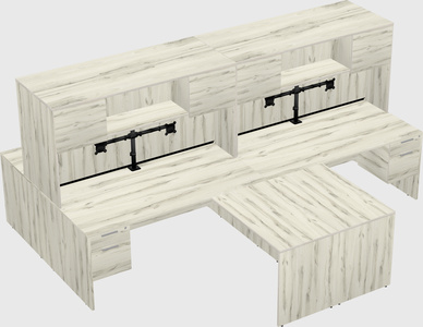 Quad l-shaped office desks