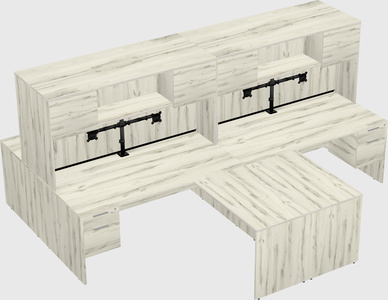 Quad l-shaped office desks