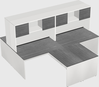 Quad l-shaped office desks
