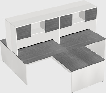 Quad l-shaped office desks