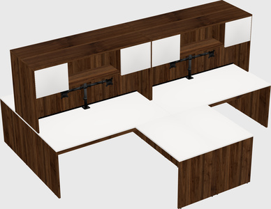 Quad l-shaped office desks
