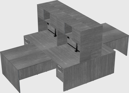 Quad l-shaped office desks