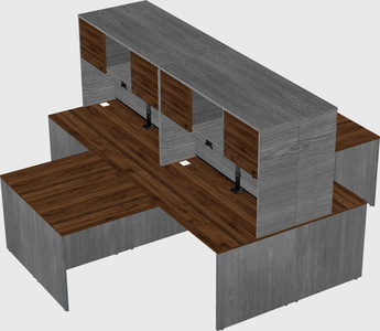 Quad l-shaped office desks