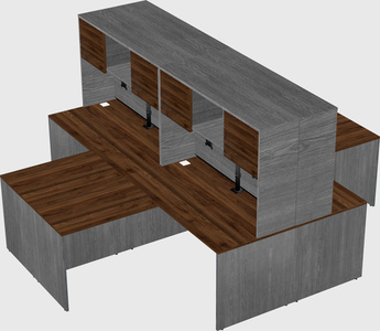 Quad l-shaped office desks