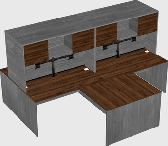 Quad l-shaped office desks