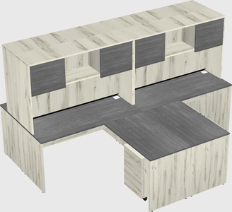 Quad l-shaped office desks