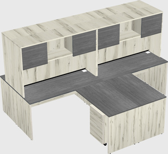 Quad l-shaped office desks