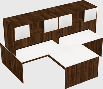 Quad l-shaped office desks