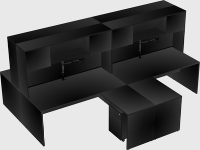Quad l-shaped office desks