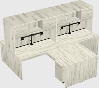 Quad l-shaped office desks