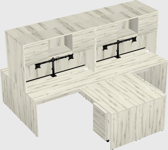 Quad l-shaped office desks