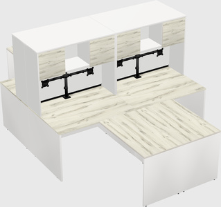 Quad l-shaped office desks