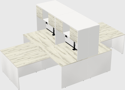 Quad l-shaped office desks