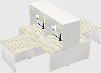Quad l-shaped office desks