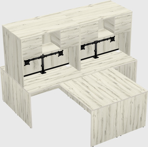 Quad l-shaped office desks