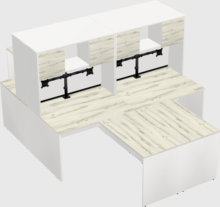 Quad l-shaped office desks