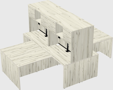 Quad l-shaped office desks