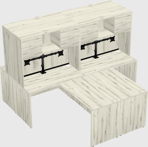 Quad l-shaped office desks
