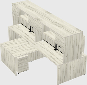 Quad l-shaped office desks