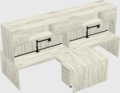 Quad l-shaped office desks