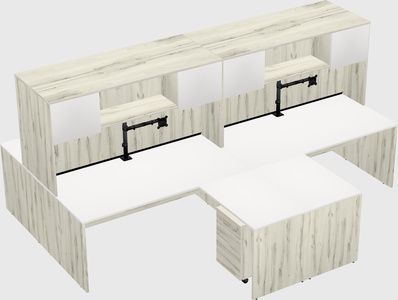 Quad l-shaped office desks