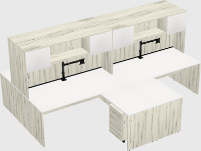 Quad l-shaped office desks