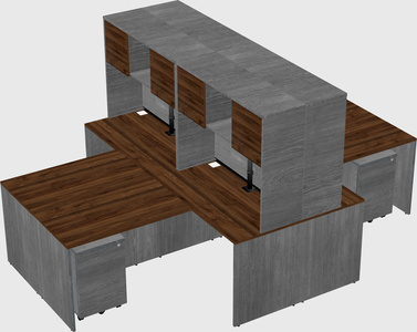 Quad l-shaped office desks