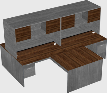 Quad l-shaped office desks
