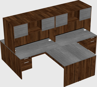 Quad l-shaped office desks