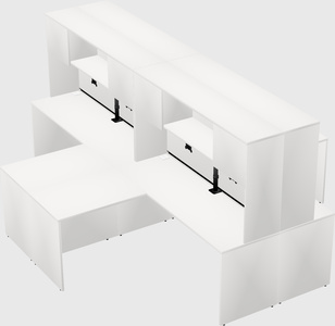 Quad l-shaped office desks