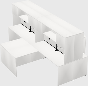 Quad l-shaped office desks