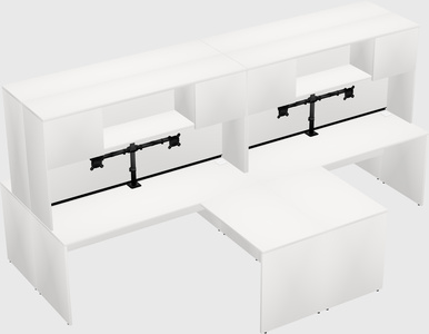 Quad l-shaped office desks