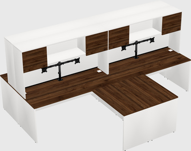Quad l-shaped office desks