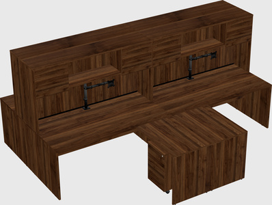 Quad l-shaped office desks