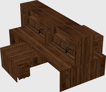 Quad l-shaped office desks