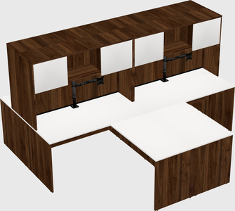 Quad l-shaped office desks