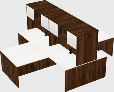 Quad l-shaped office desks